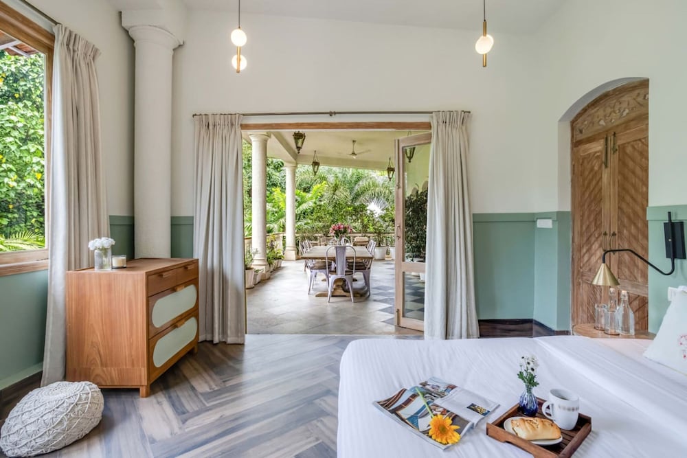 4bhk villa in siolim pool lush forest view