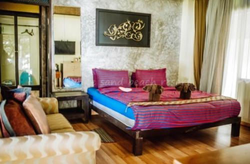 white sand beach resort