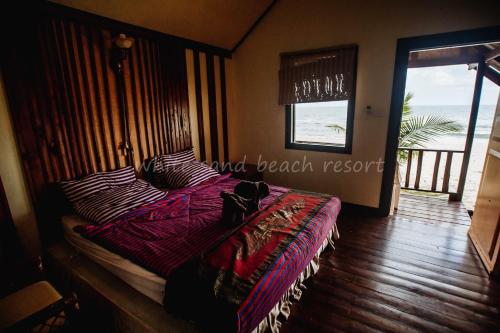 white sand beach resort