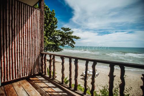 white sand beach resort