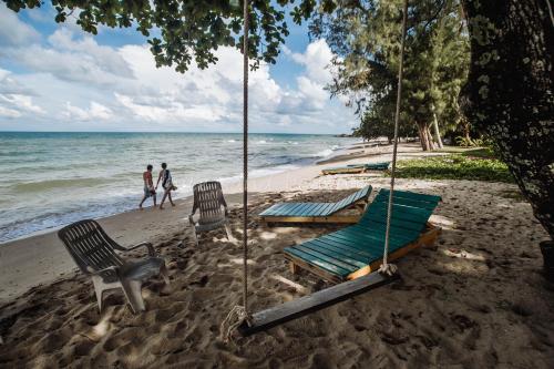 white sand beach resort