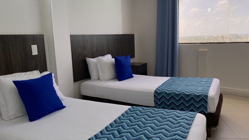 hotel on vacation blue tone