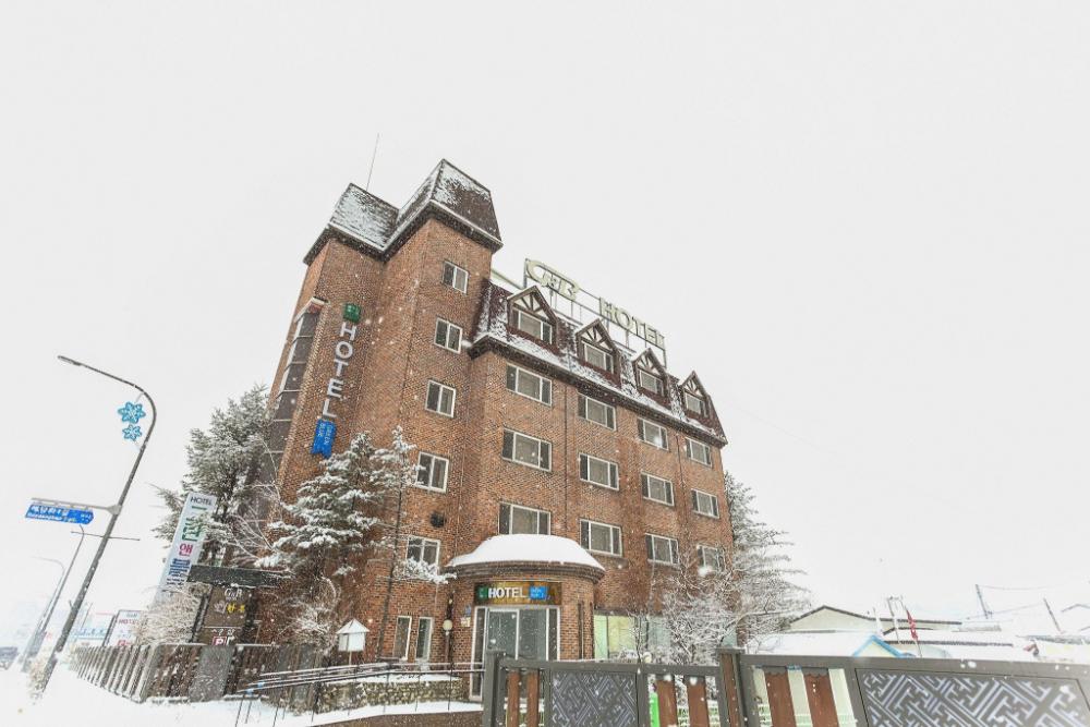 green and blue hotel