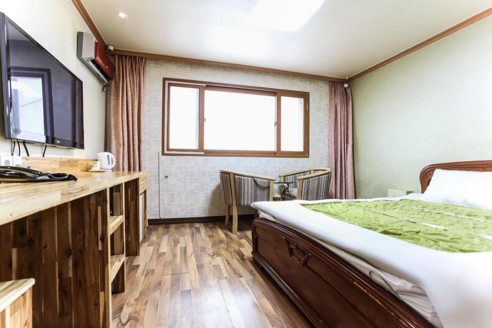 green and blue hotel