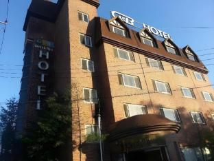 green and blue hotel