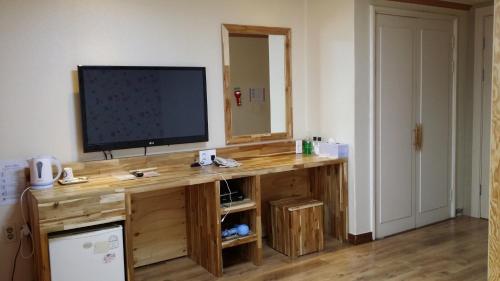 green and blue hotel