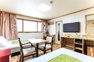 green and blue hotel