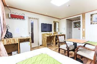 green and blue hotel