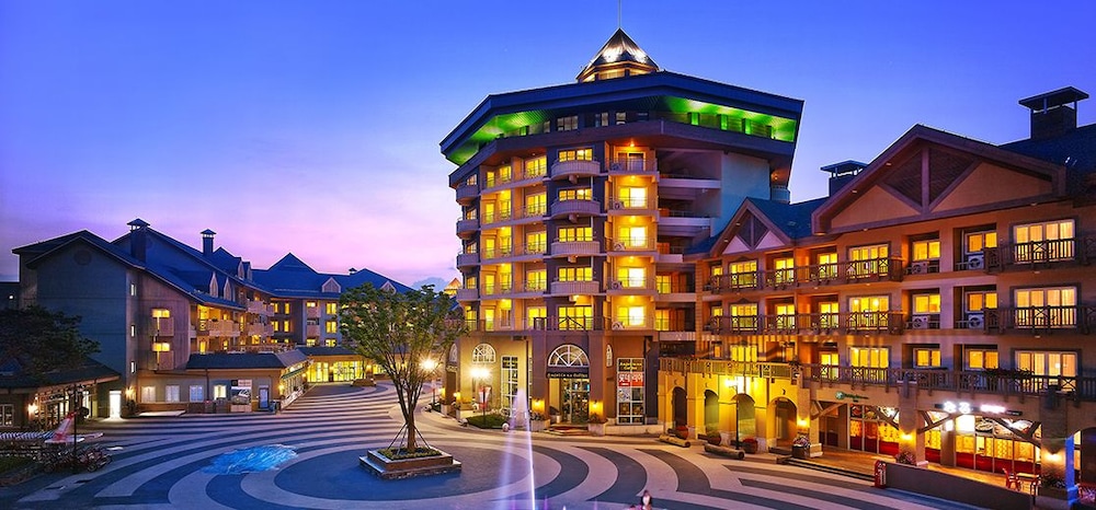 green and blue hotel