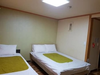 green and blue hotel