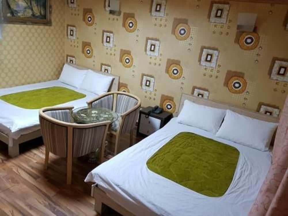 green and blue hotel