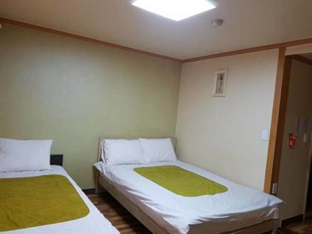 green and blue hotel