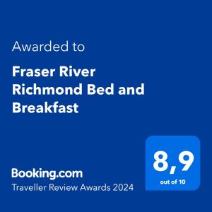 fraser river richmond bed and breakfast