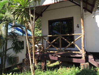 lonely beach pool resort