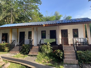 lonely beach pool resort