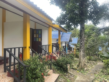 lonely beach pool resort