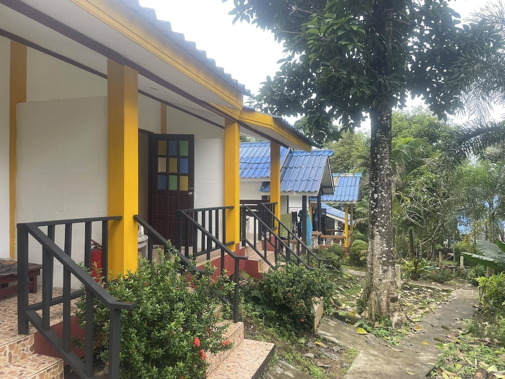 lonely beach pool resort