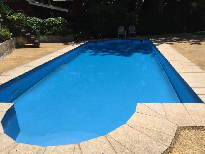 lonely beach pool resort