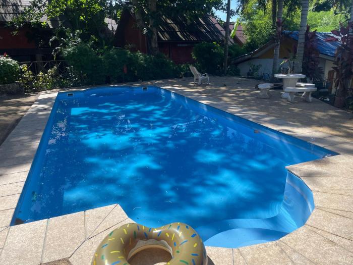 lonely beach pool resort