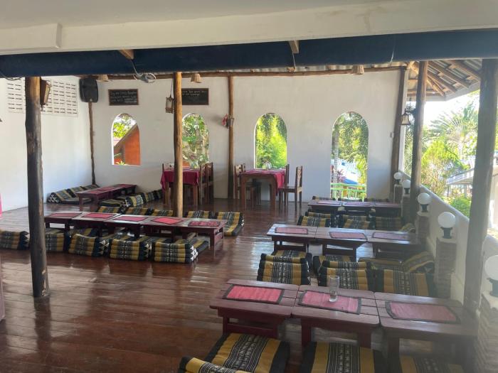 lonely beach pool resort