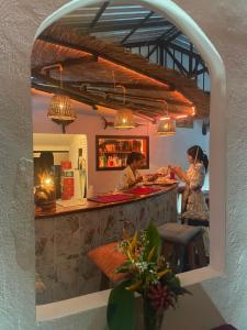 lonely beach pool resort