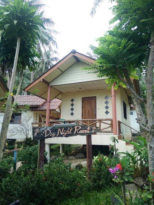 day night bungalow and bar