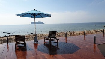 the beach resort and residence