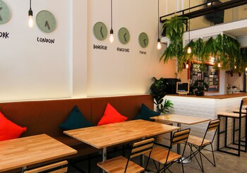 tropical summer cafe and hostel