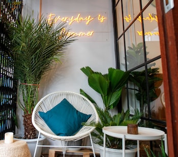 tropical summer cafe and hostel