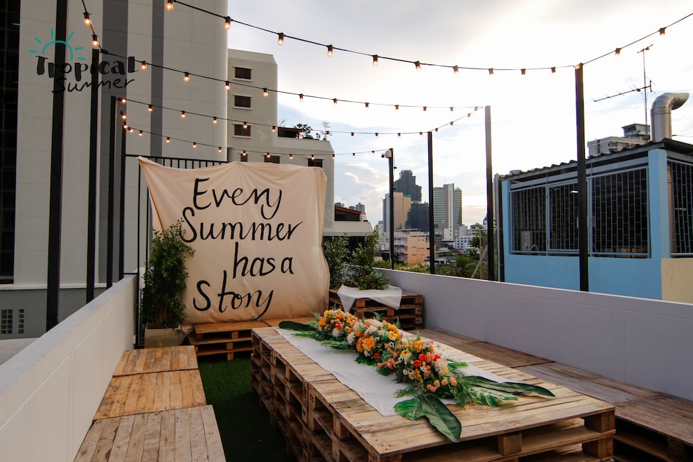 tropical summer cafe and hostel