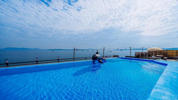 blue and white pension