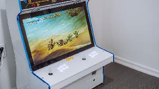 blue and white pension