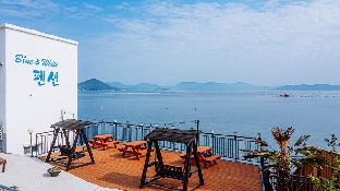 blue and white pension