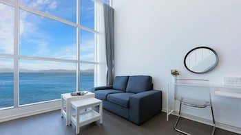 blue and white pension