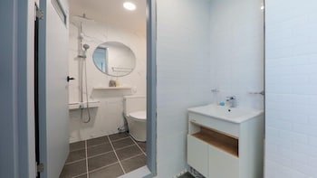 blue and white pension