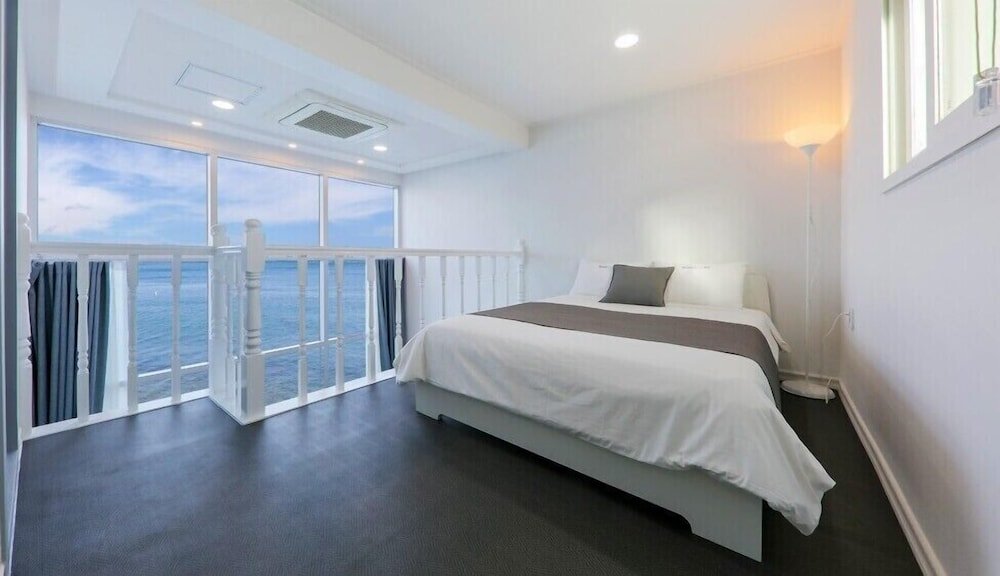 blue and white pension