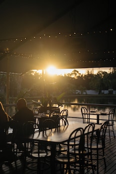 the boathouses at leaves and fishes