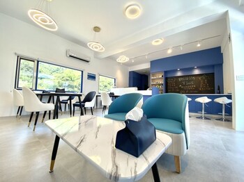 blue and white holiday bandb