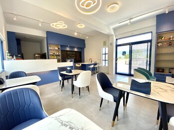 blue and white holiday bandb