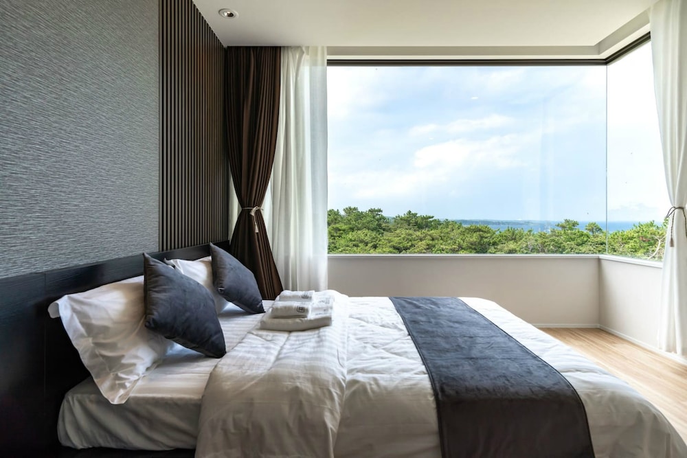 luxury hillside villa with sea views