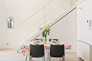 elegant loft with balcony