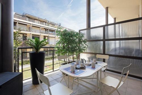elegant loft with balcony