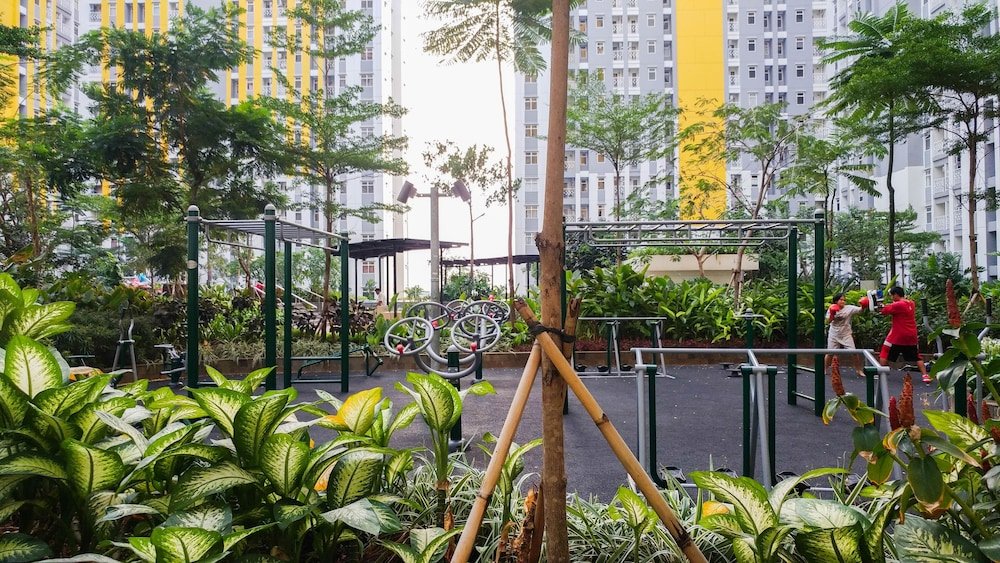 minimalist studio room at the springlake apartment sumarecon bekasi