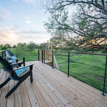 yellow blue elegant container tiny house