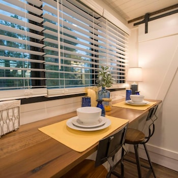 yellow blue elegant container tiny house