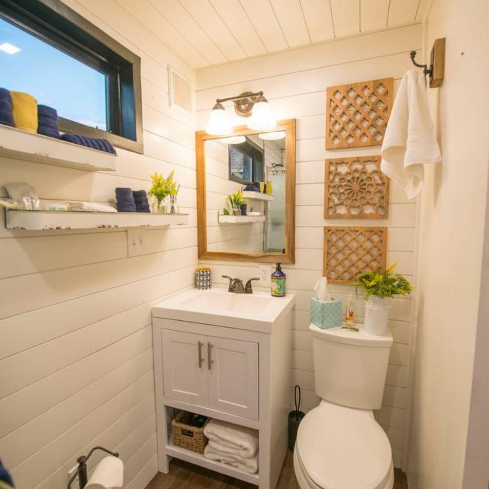 yellow blue elegant container tiny house