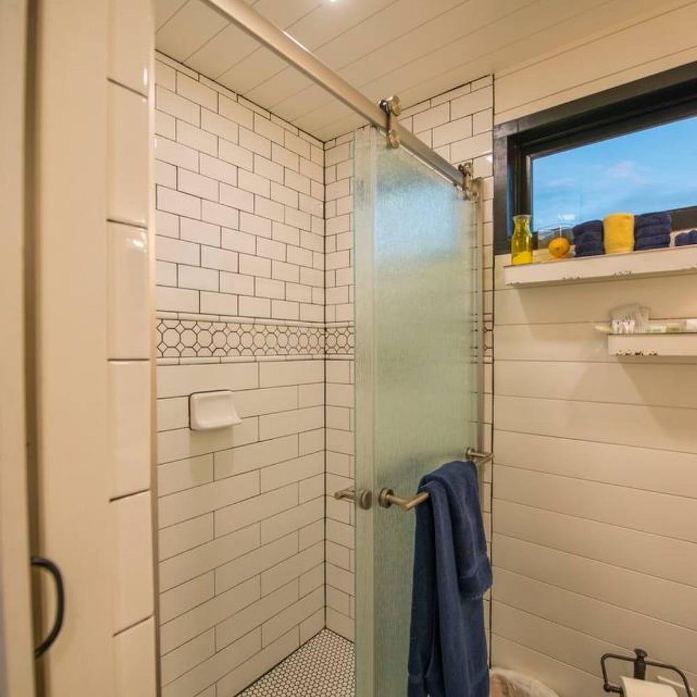 yellow blue elegant container tiny house