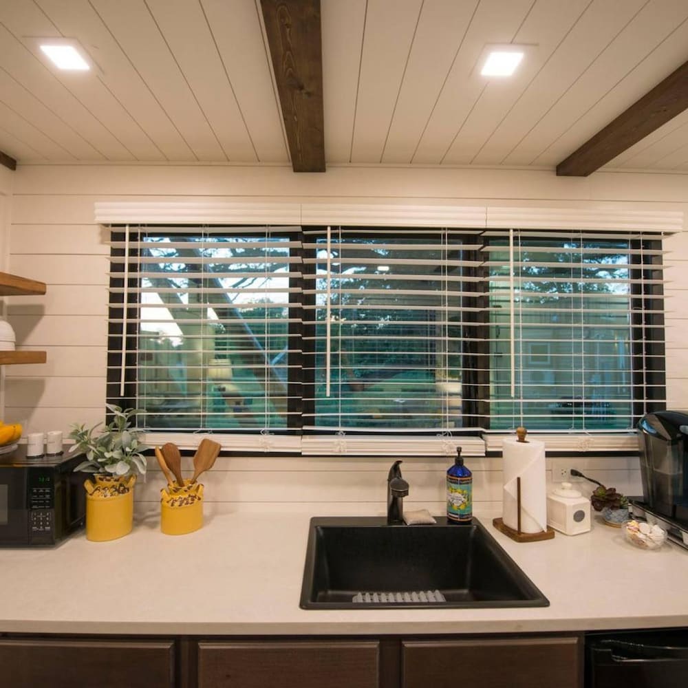 yellow blue elegant container tiny house