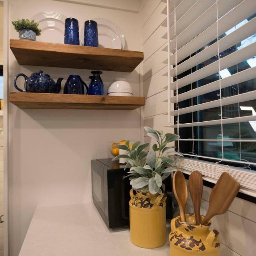 yellow blue elegant container tiny house