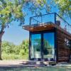 yellow blue elegant container tiny house